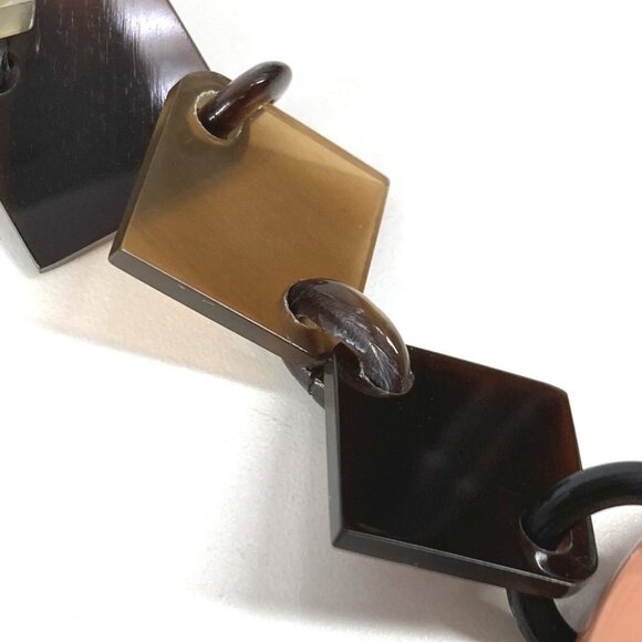 HERMES Collier Diva Buffalo Horn Logo Accessory Long Necklace Multicolore - Picture 5 of 12